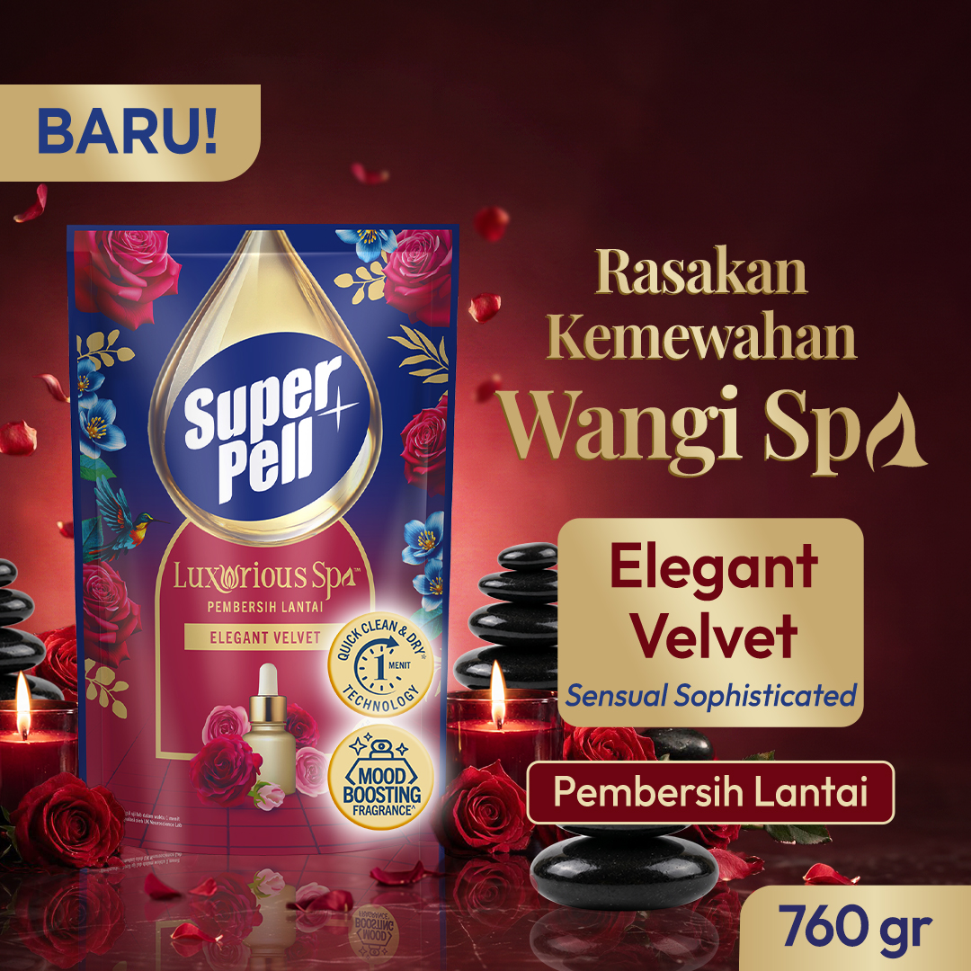 [BARU!] SuperPell Luxurious Spa Elegant Velvet Pembersih Lantai 760gr Sensual Sophisticated Floor Cleaner Lantai Pel Harum Wangi