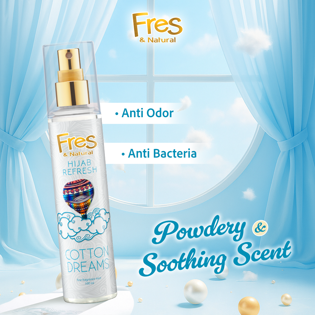 Fres & Natural Spray Cologne Hijab Refresh Cotton Dreams Botol 100 ml - Gambar 2