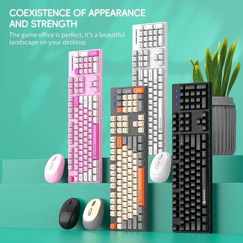 SHIPADOO W1060 2.4G Gaming Keyboard Mouse Combo 104-key Full Layout ...
