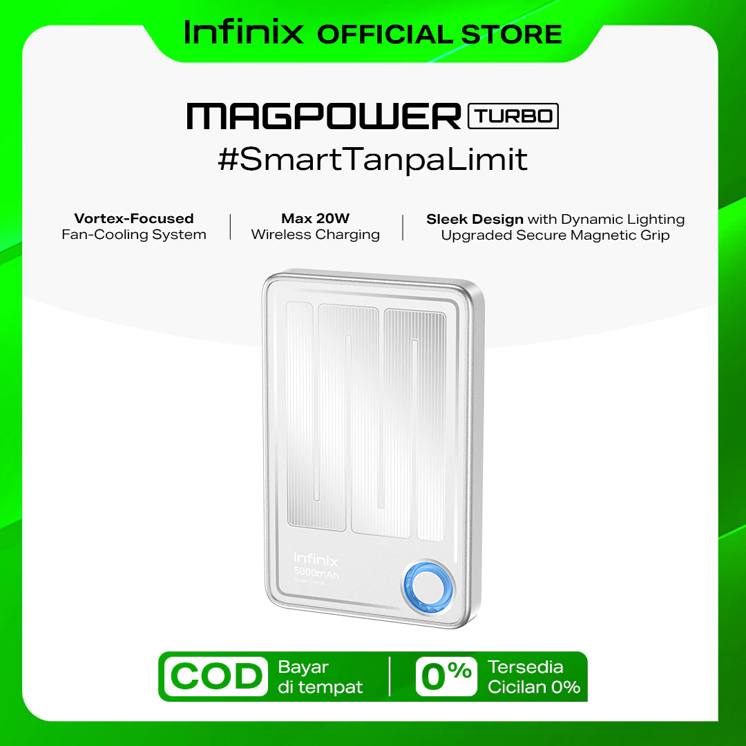 Infinix Mag Power XP06 Pro - MagPower Turbo - Wireless Charging - 20W max - 5000mAh - Type C - Fan Cooling System