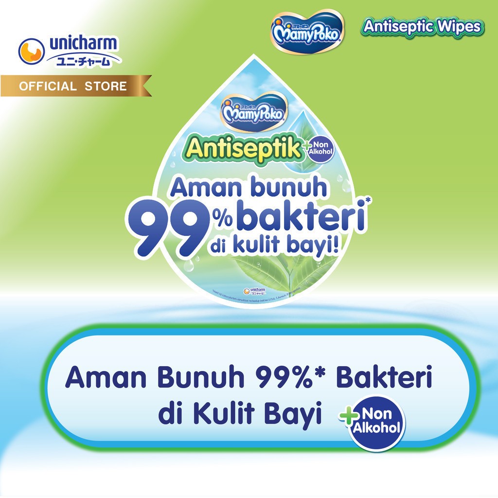 Tisu Basah MamyPoko Wipes Regular Antiseptik 48 Perfume - Gambar 3