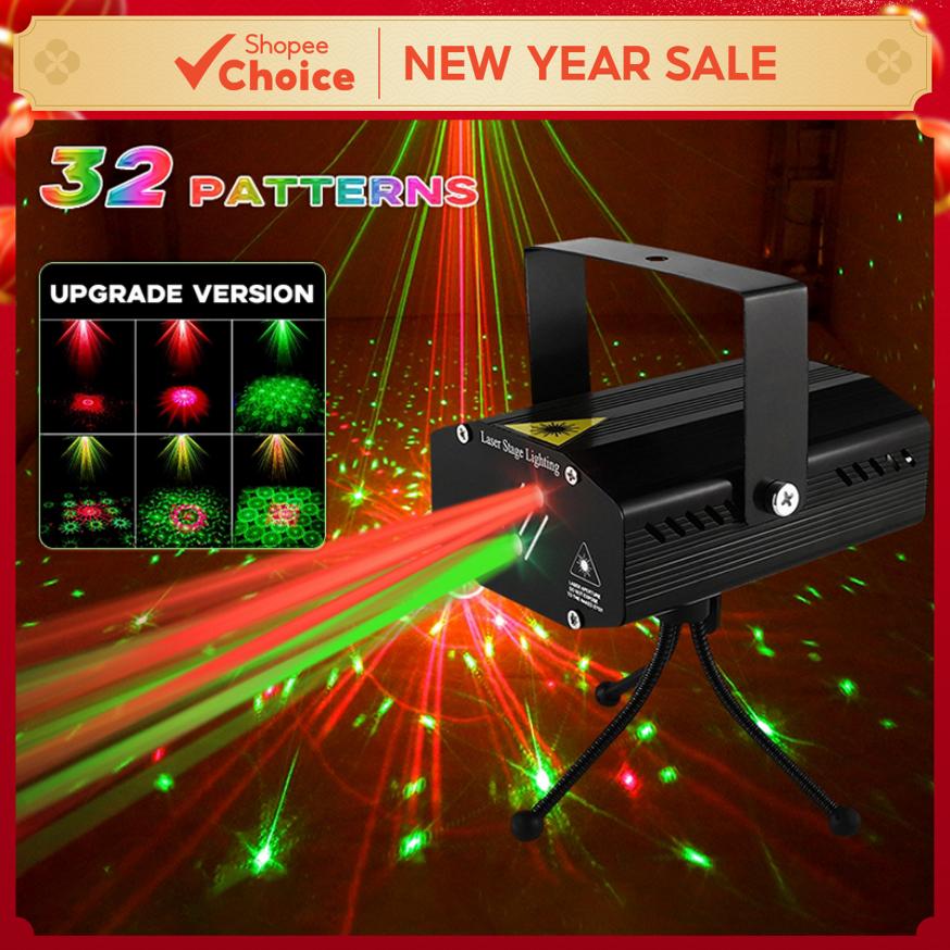 Mini Party Laser Projector Light - 32 Patterns DJ Disco Strobe with RGB ...