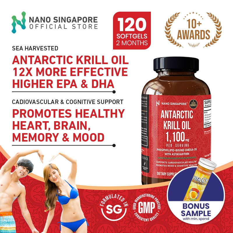 Antarctic Krill Oil 67x ore EPA / DHA / Omega 3, Red Krill Oil 1100mg
