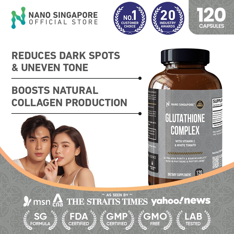 best glutathione singapore Complex w/ Vitamin C & White Tomato | Reduces Dark Spots & Boosts Collagen Production glutathione soap safe for seniors-everyday-wellness Size:60 ml