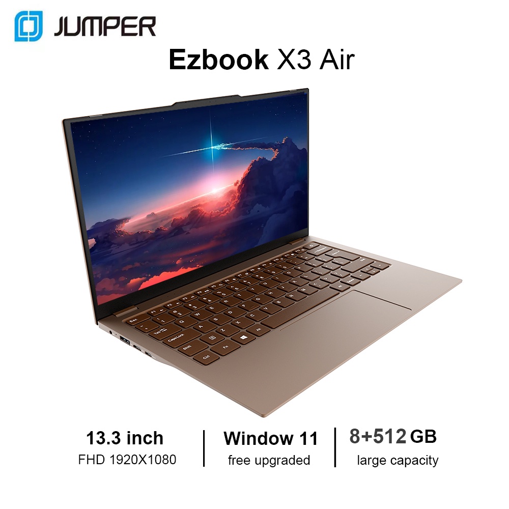 [ New Arrival ] 1 Year Warranty  | Jumper EZBook X3 AIR Brand New 13.3 Inch Laptops Notebook | Windows 11 Intel® Celeron N4120 | 512GB SSD 8GB RAM with Office Install