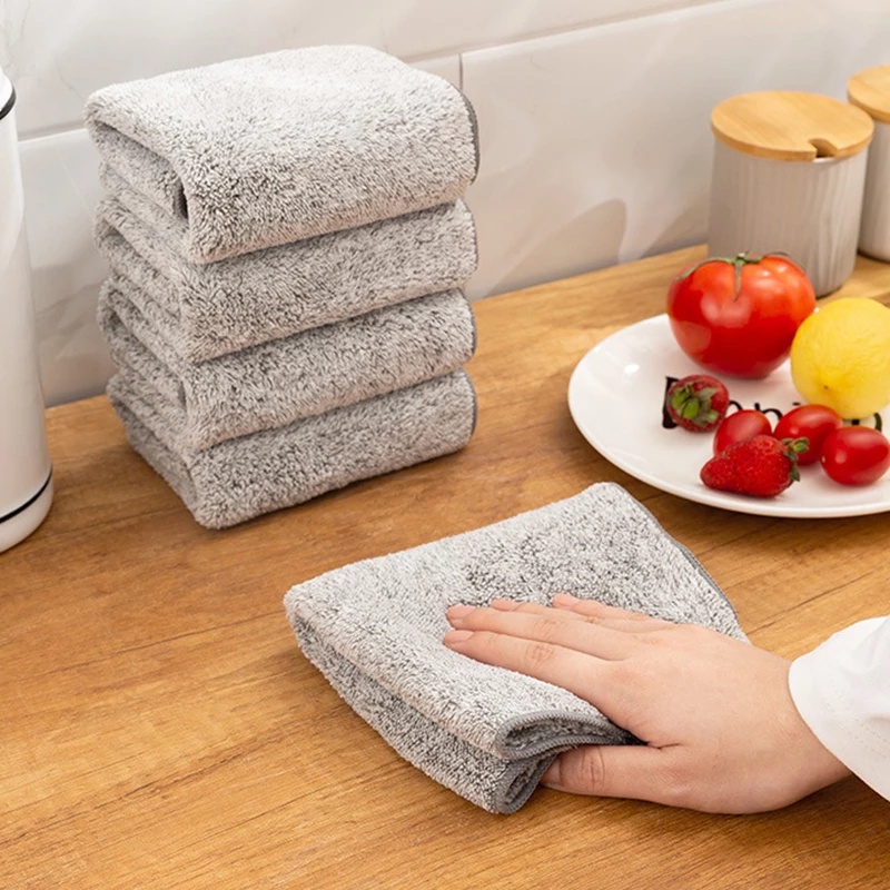 Household Super Absorbent Thick Bamboo Charcoal Dishcloth/ Kitchen