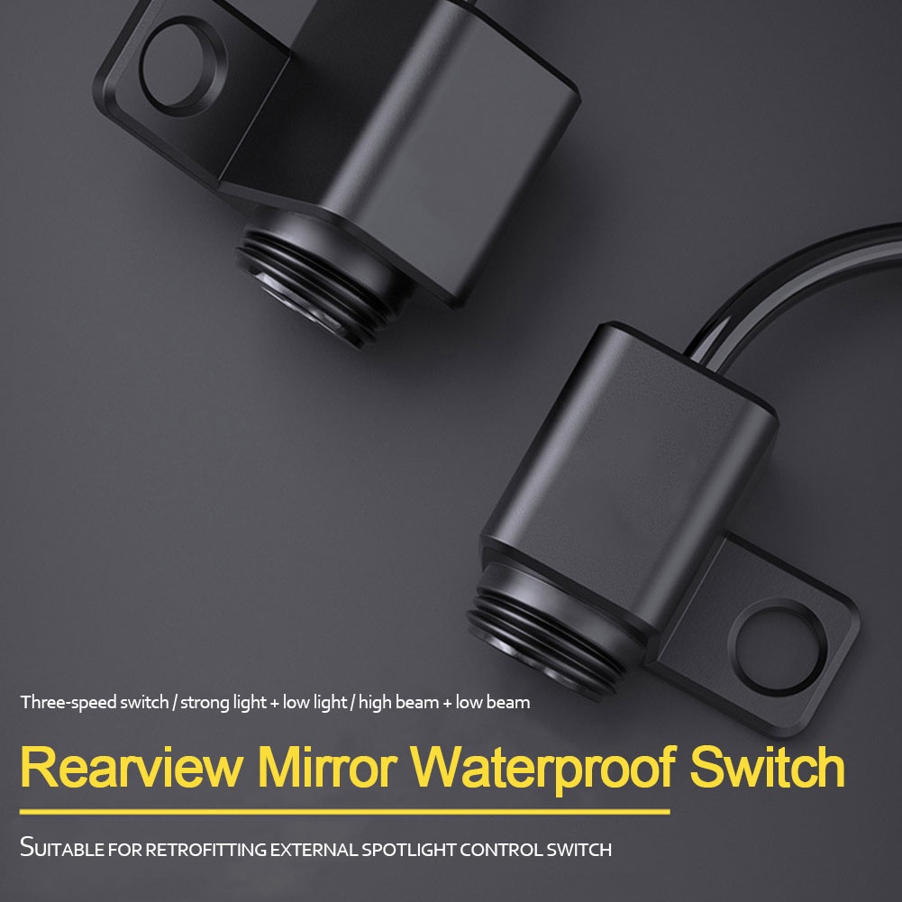 Metal 12V Motorcycle 10mm Mirror Mount Switches Motorbike Headlight ...