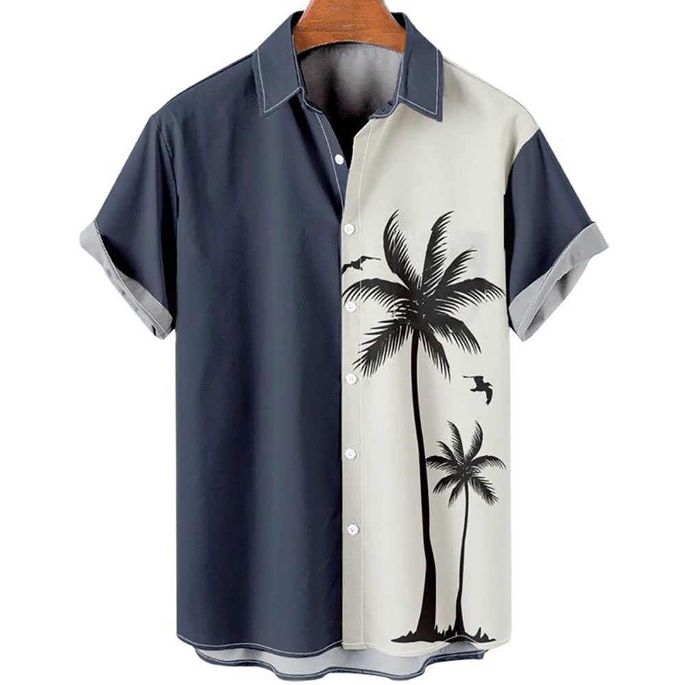 Hawaiian Shirt Men Summer 3d Coconut Tree Printed Shirts For Men ...