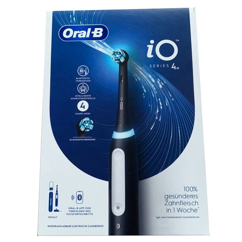 OralB iO Series 4 Rechargeable Electric Toothbrush (Black, 2 pin EU