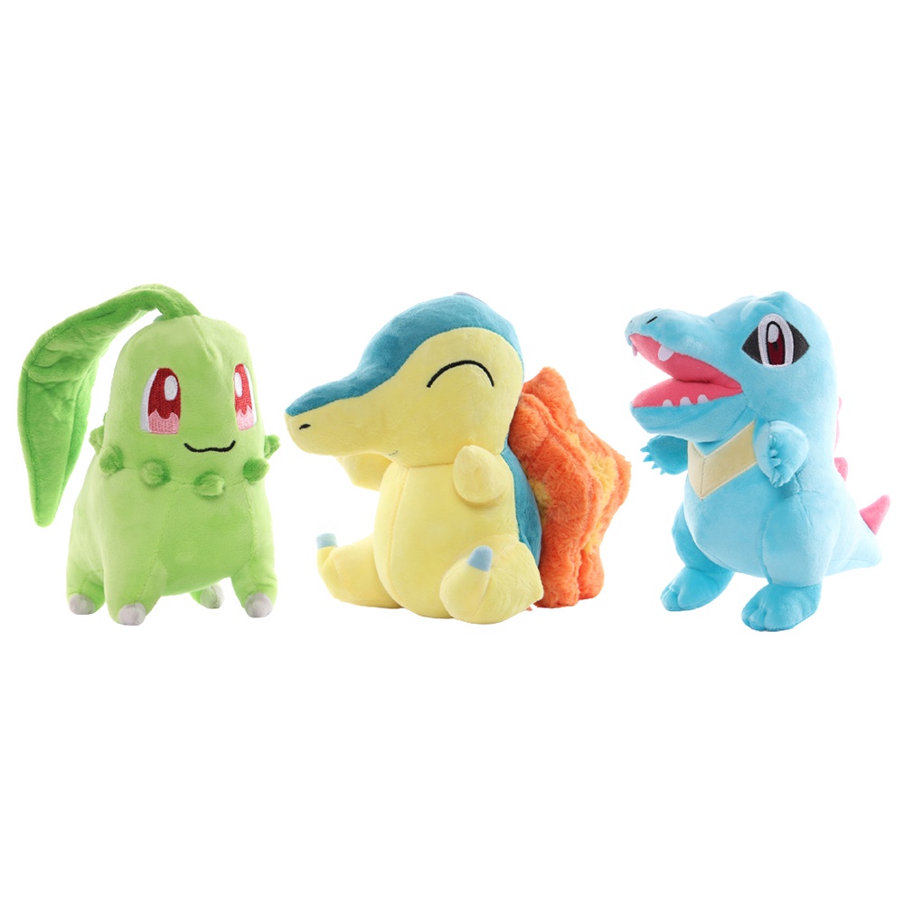 Cyndaquil Totodile Chikorita Plush Pokemon Stuffed Toy Figure Peluche Cartoon Image Combination Collection Gift For Kids Shopee Singapore