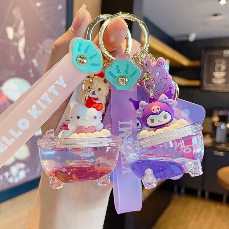 Kawaii Sanrio Keychain Kuromi Bubble Bath My Melody Hello Kitty