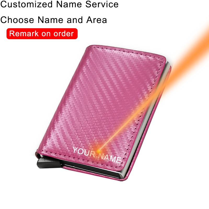 Customized Wallets Carbon Fiber Credit Card Holder Wallet Men Leather ...