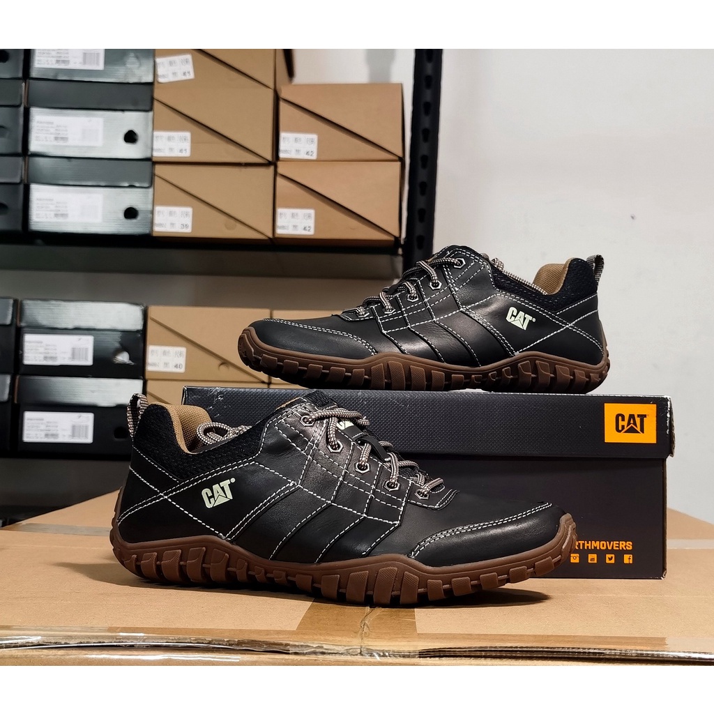 CAT Men's low top casual shoes Leather wearresistant retro fashion
