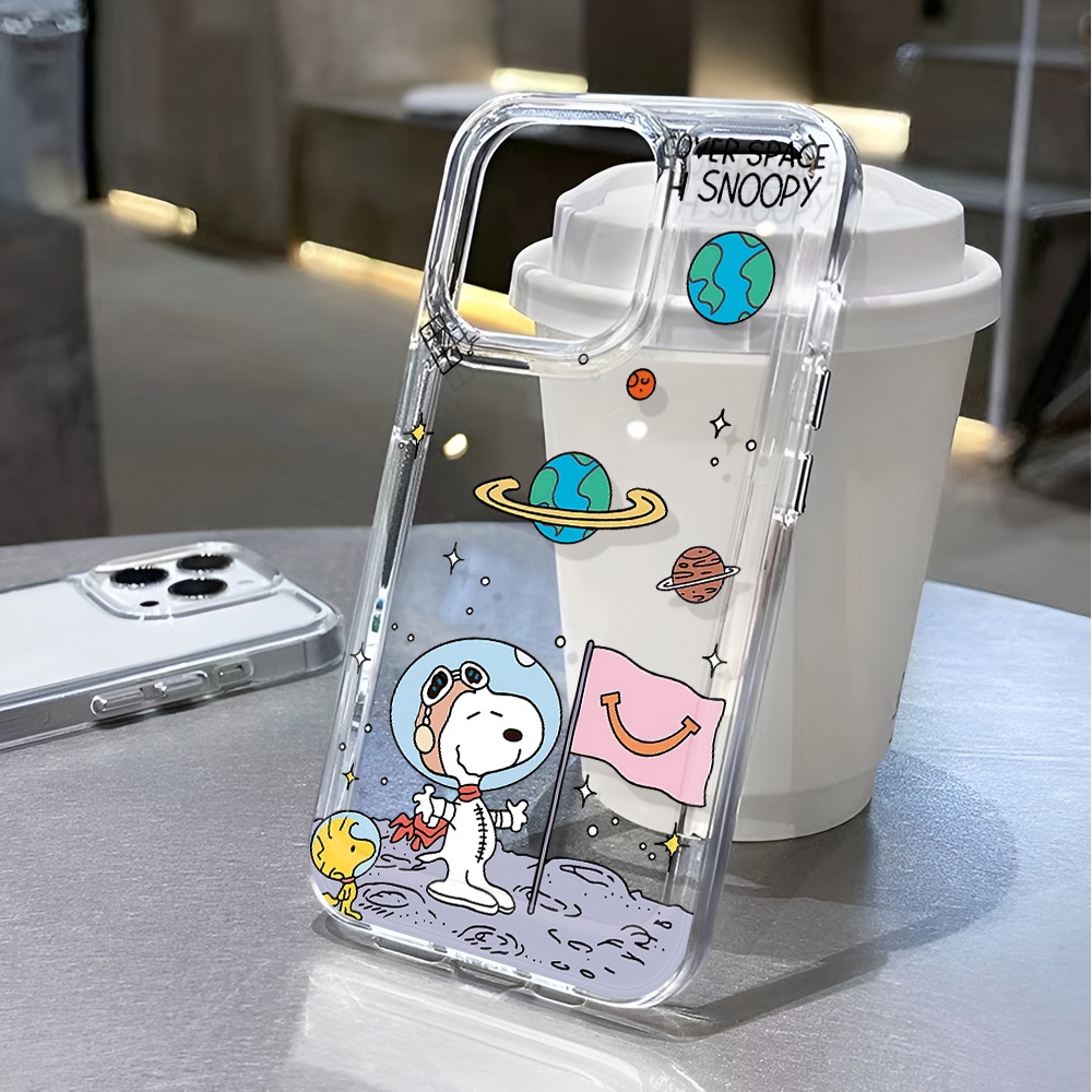 Transparent space case for iphone 15 pro max 14 11 13 12 7 8 Plus X XR ...