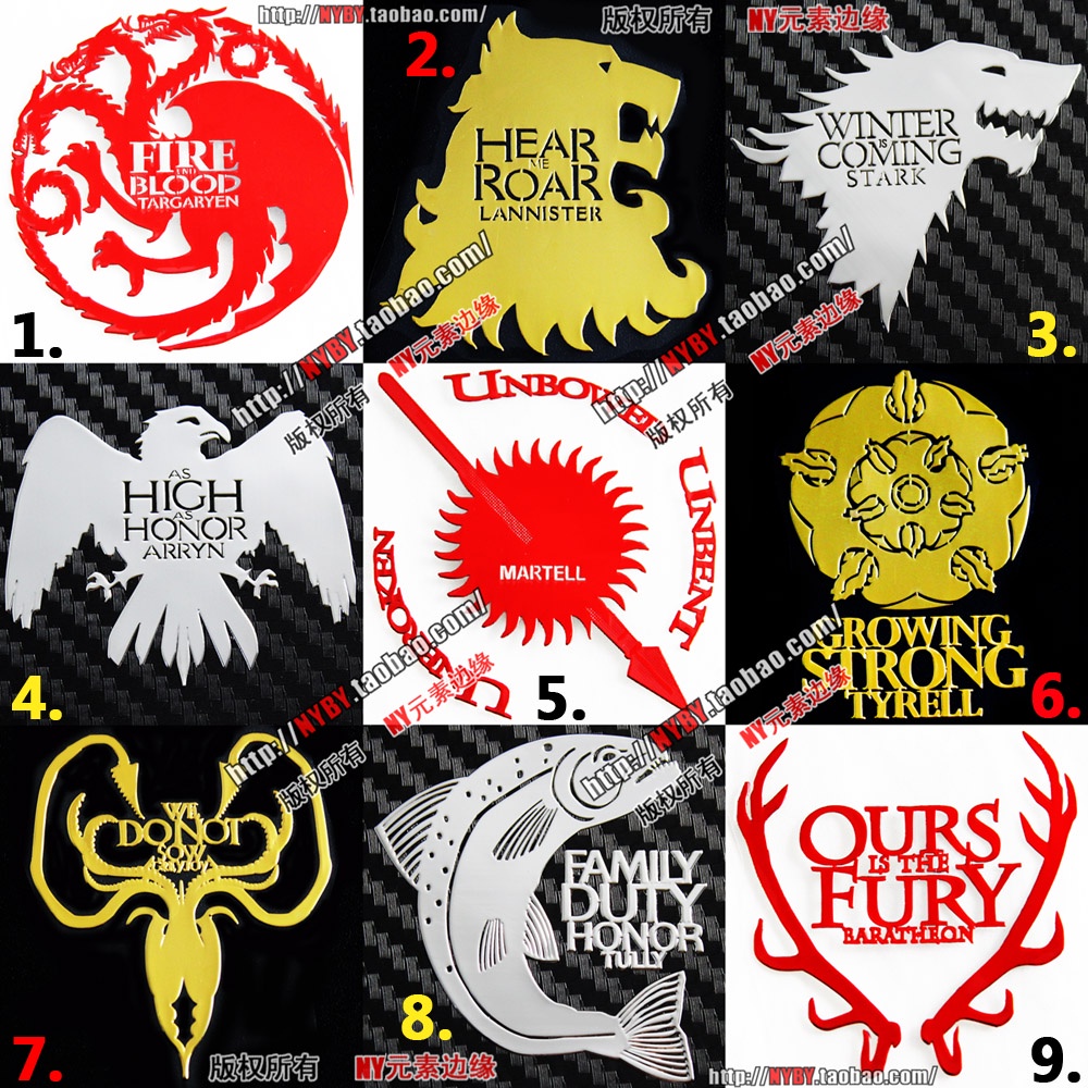 Pair Of Chrome Metal Deer Stag Emblem Badges – Game Of Thrones Style Car Sticker