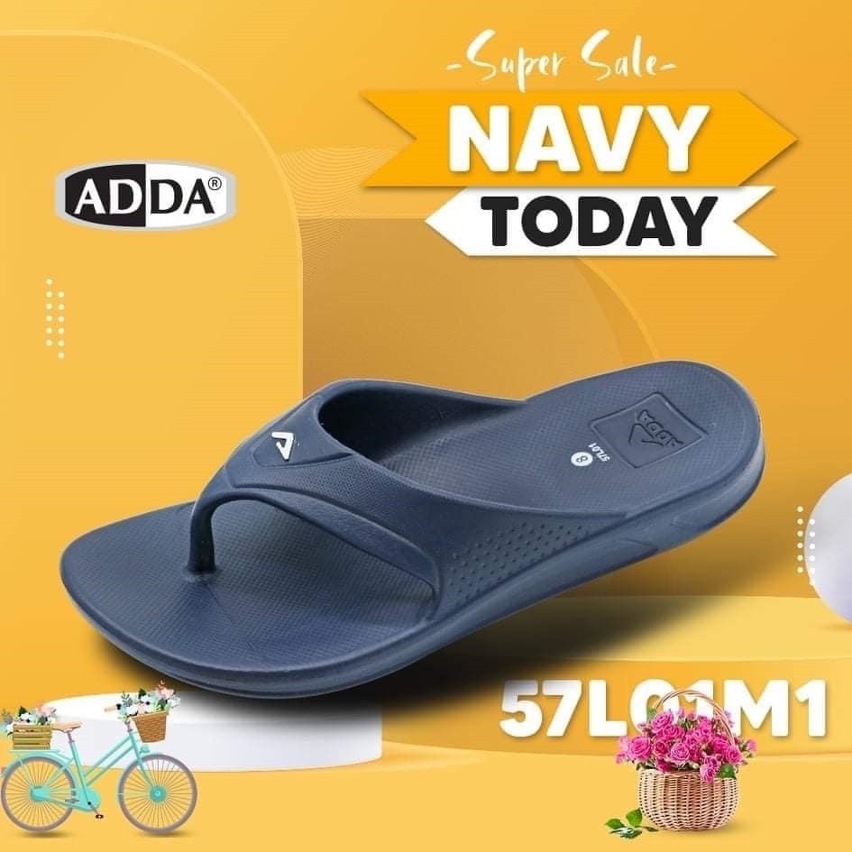 ADDA 57L01 Slippers Casual Shoes Flip-Flops Size 7-9 Black Brown