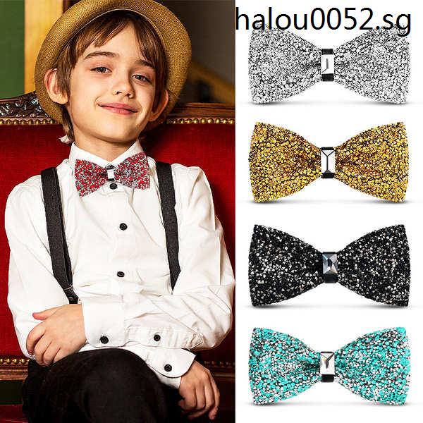 Rhinestone Kindergarten Golden Boy Bow British Bow Tie Children Boy Red