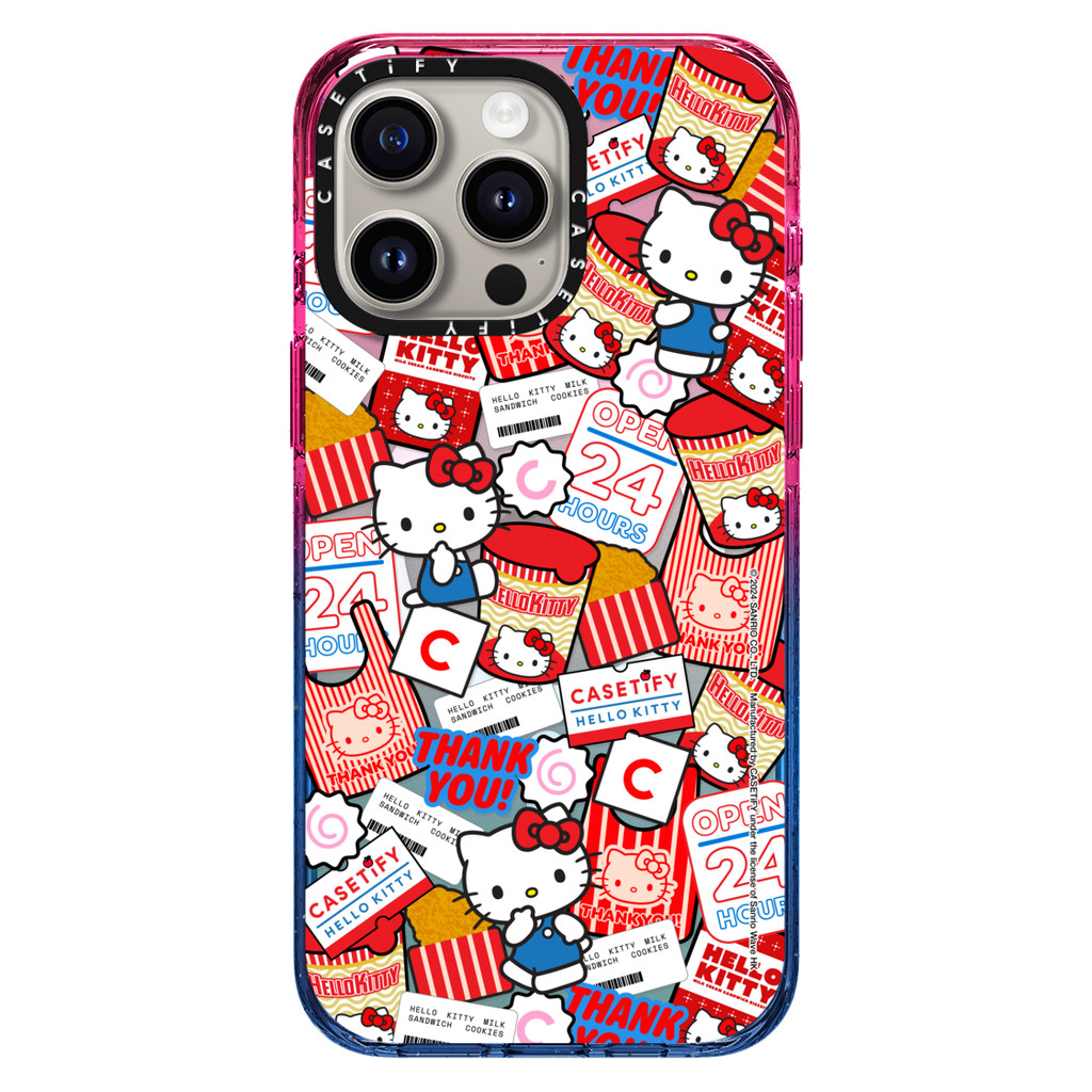 CASETIFY iPhone15プラス　Hello Kitty CASETiFY Hello Kitty 50th Anniversary - Sticker Frame Case