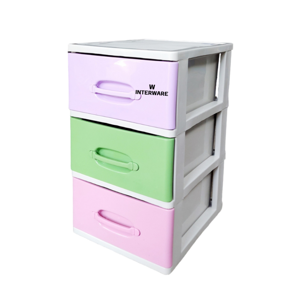 Pretty Drawer Cabinet 3 Layers 4 Width 40 cm Plastic Multipurpose ...