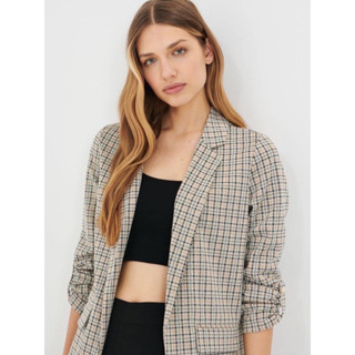 Checked hot sale ladies blazer