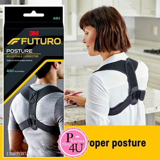 3M Futuro Posture Corrector Adjustable Shoulder And Back Support Black