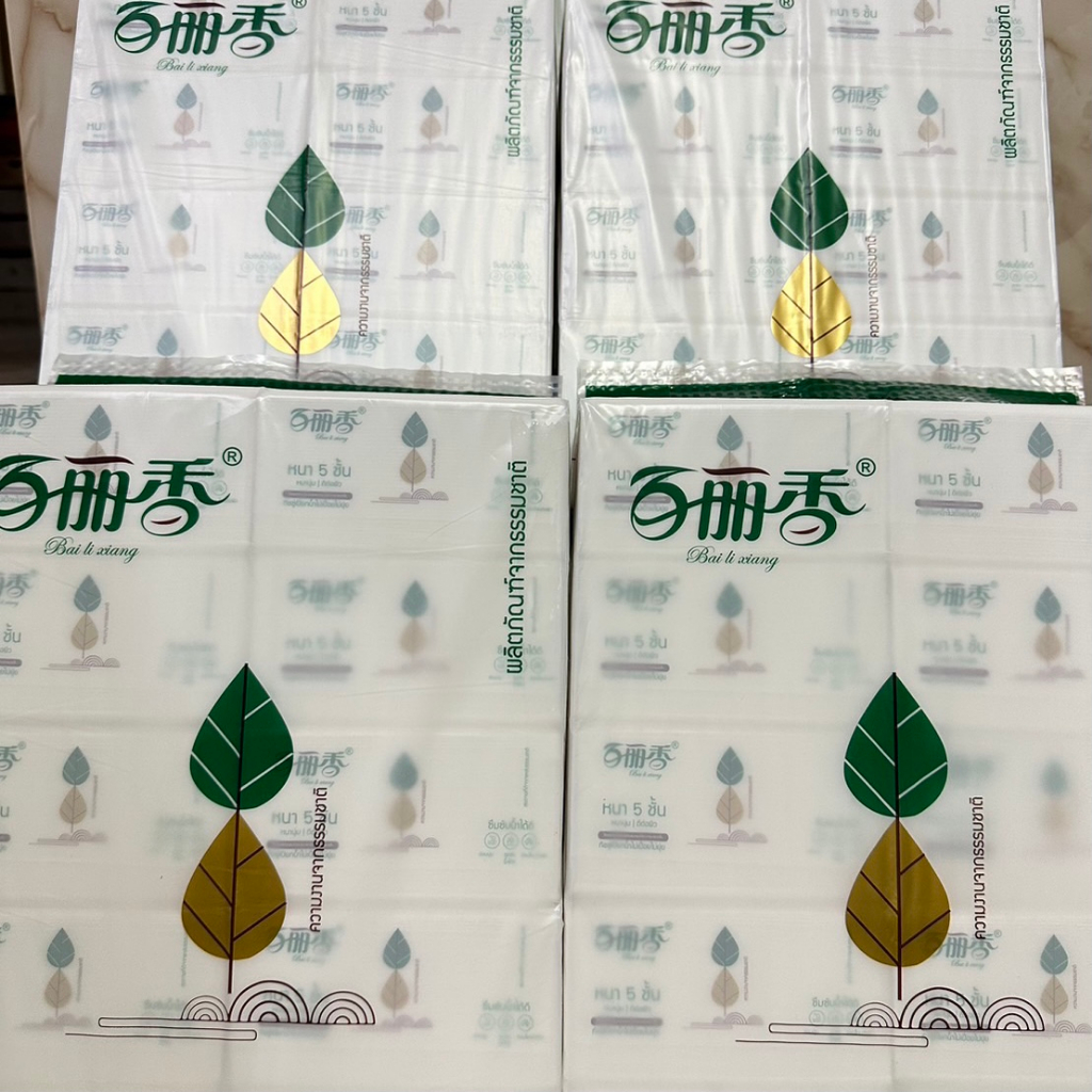 Pure Wood Pulp Tissue Paper (M) (Pack 10 Packs) 5 Layers Thick Soft