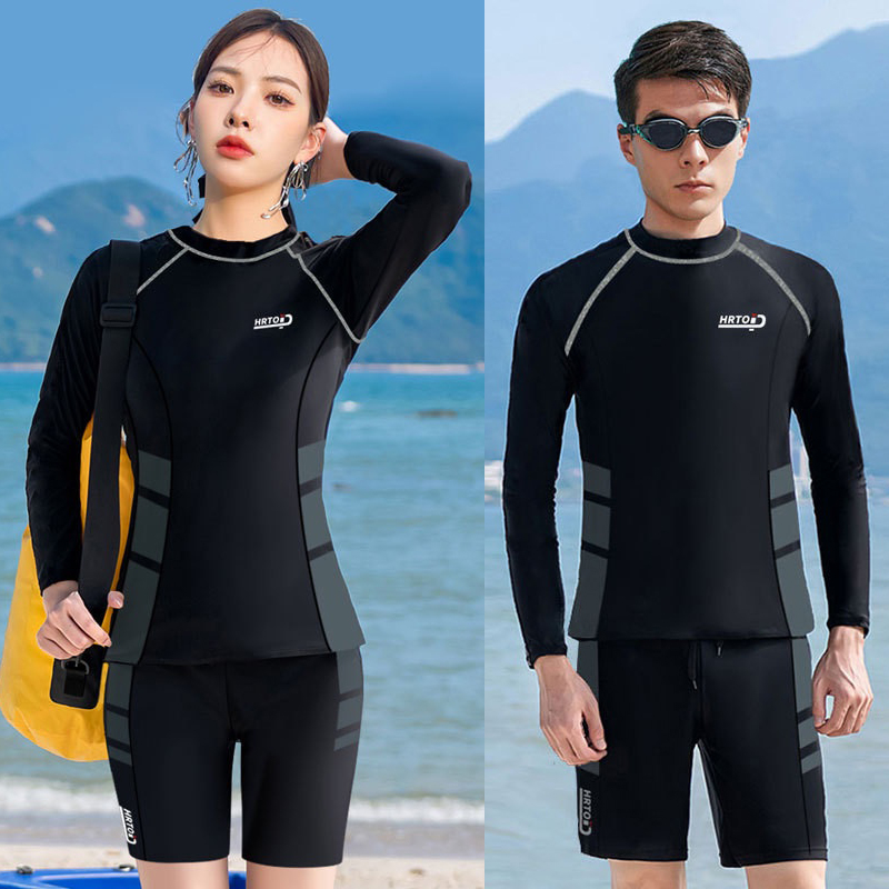 【TH 14 Days To】 Wetsuit Long Sleeve Swimwear Men And Women Diving Couples Uv Protection And