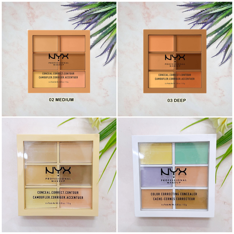 NYX] PROFESSIONAL MAKEUP Conceal Correct Contour Palette 1.5g NYX Concealer  Coret Helps To Cover Marks.