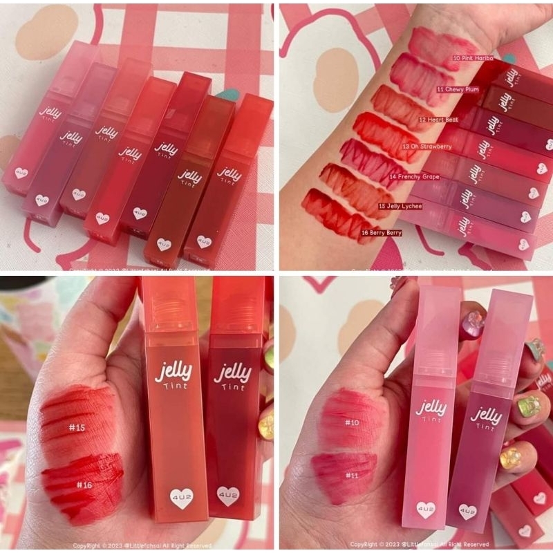Lip 4U2 Jelly tint 7 Colors New! Pink Red Bright Berry Driving This