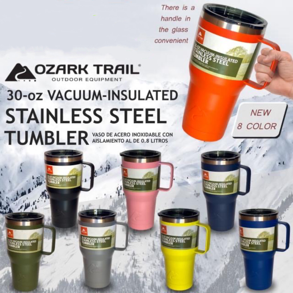 Ozark trail 30oz tumbler Handle Cold Storage Glass Stainless Steel