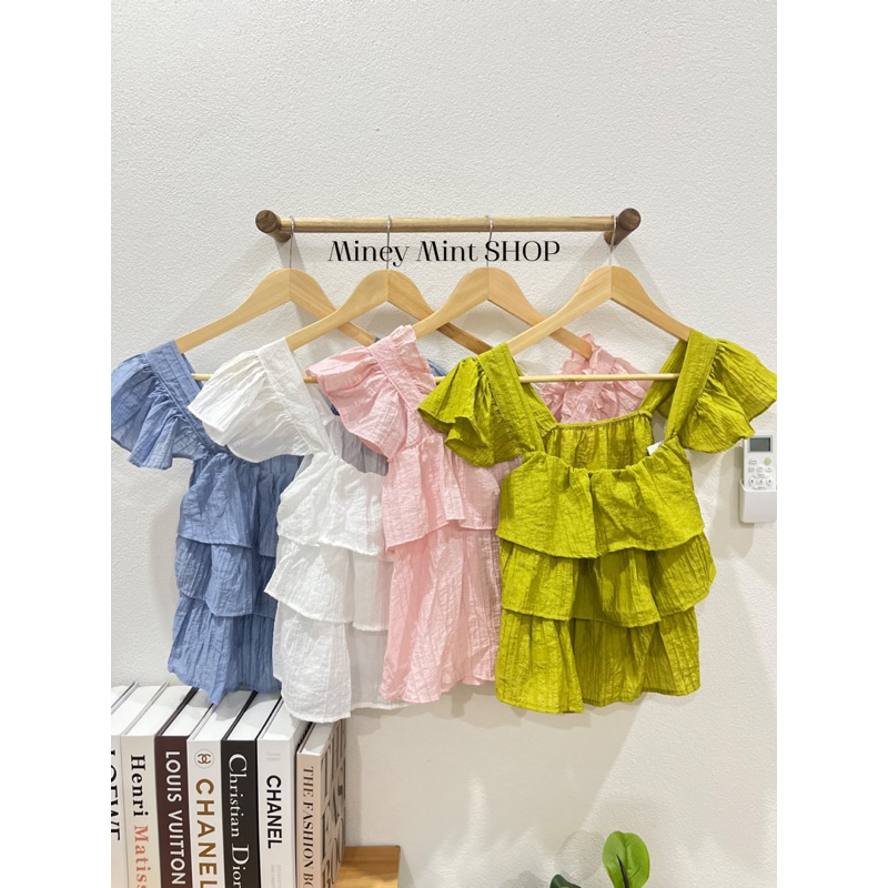miniminey Layered Ruffled Shirt With Ruffles All Over Wrinkled Fabric ...