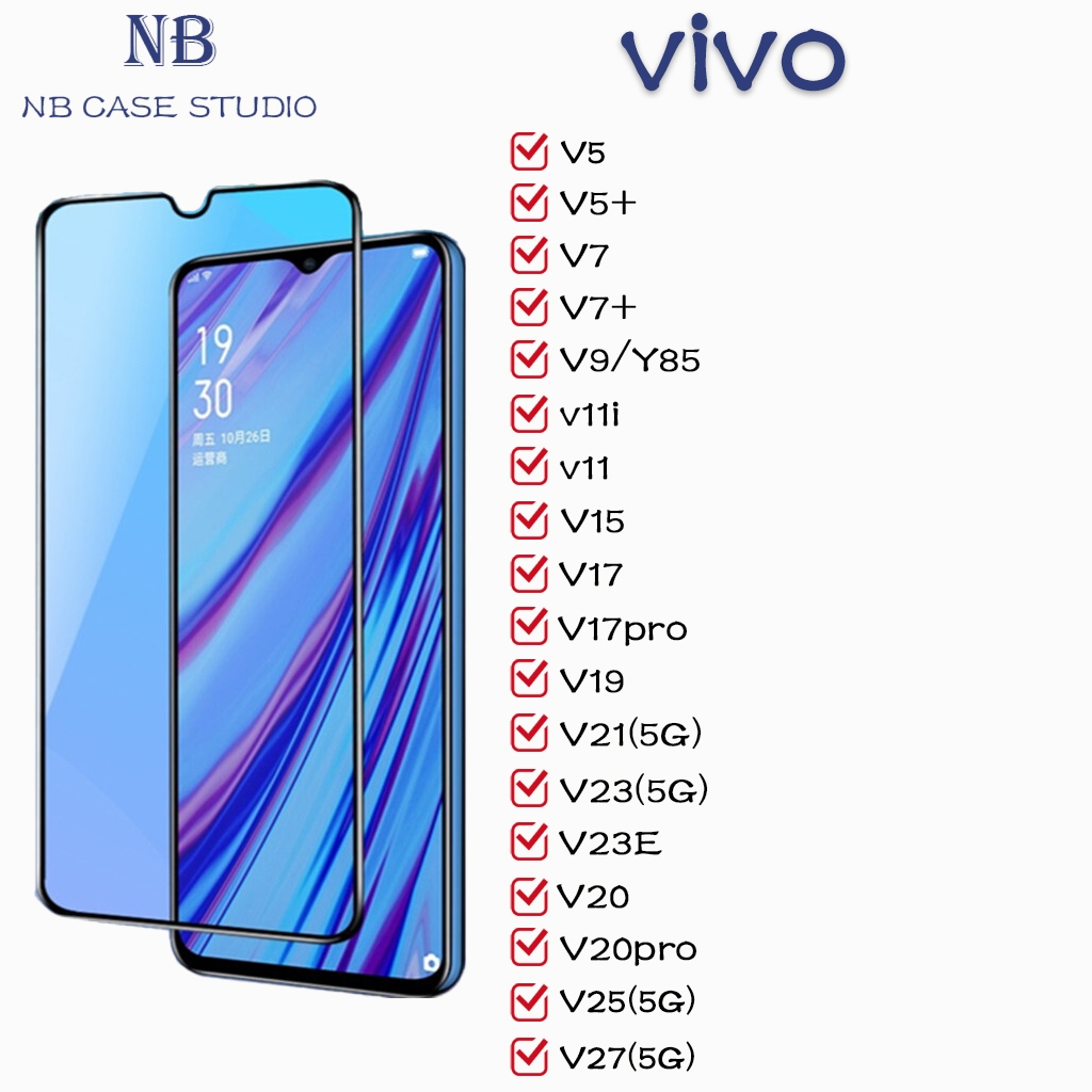 01 Tempered Glass Screen Protector Clear Full Film VIVO V5 V5plus V7 ...