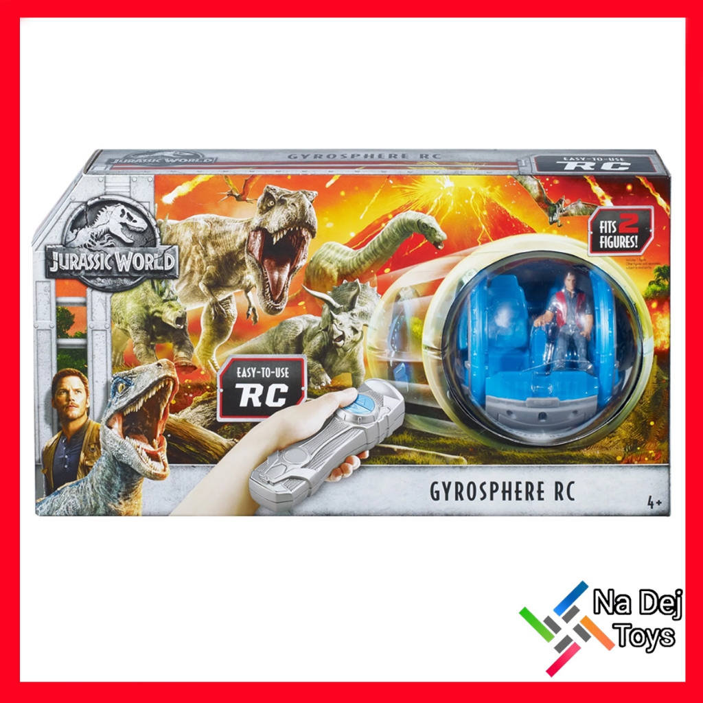 Mattel Jurassic World Gyrosphere RC Figure Massive Gyrosefire Remote