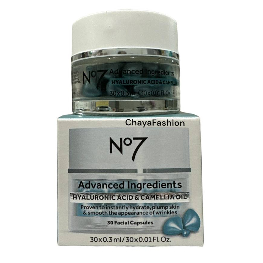 ** No7 Ingredient Hyaluronic Acid & Camellia Oil Facial 30 Capsules