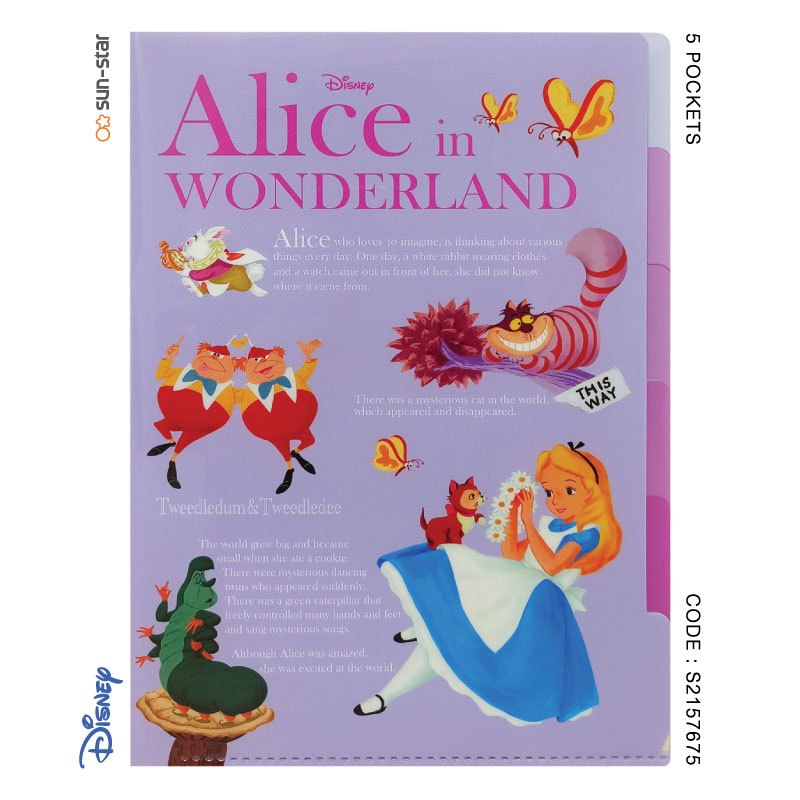 5-Compartment Binder Alice in wonderland Design (Disney Genuine ...