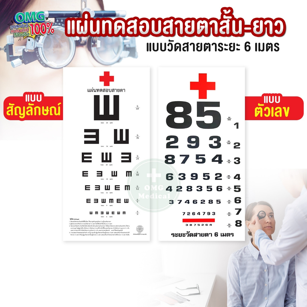 Myopia-Long Test Sheet E-Chart Type Eye Distance 6 Meters Standard ...