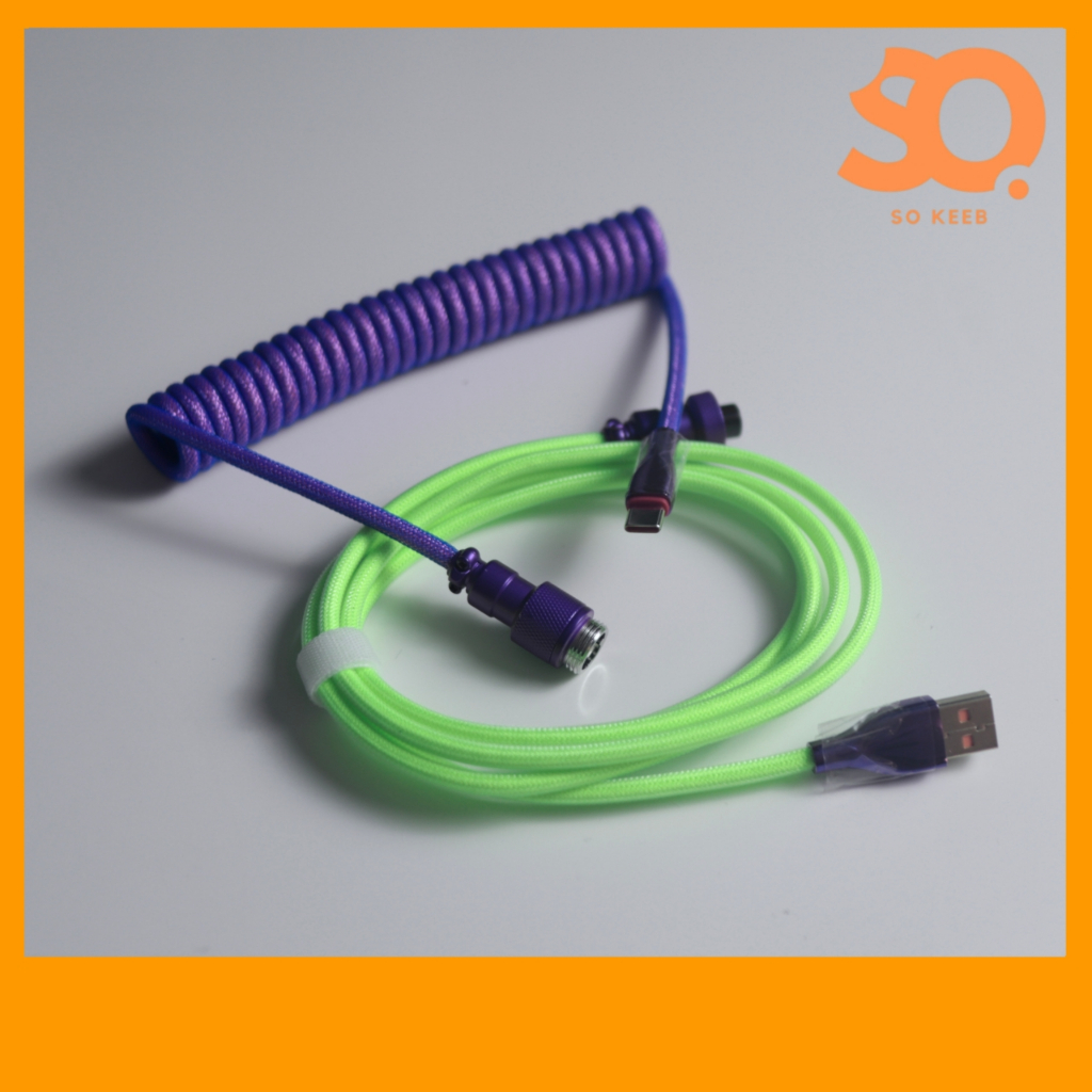 Coiled Cable USB-C To A For Mechanical Keybaord Braided Cable ...