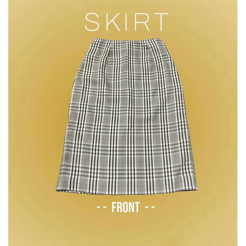 Cream Plaid Skirt Second Hand | Shopee Singapore