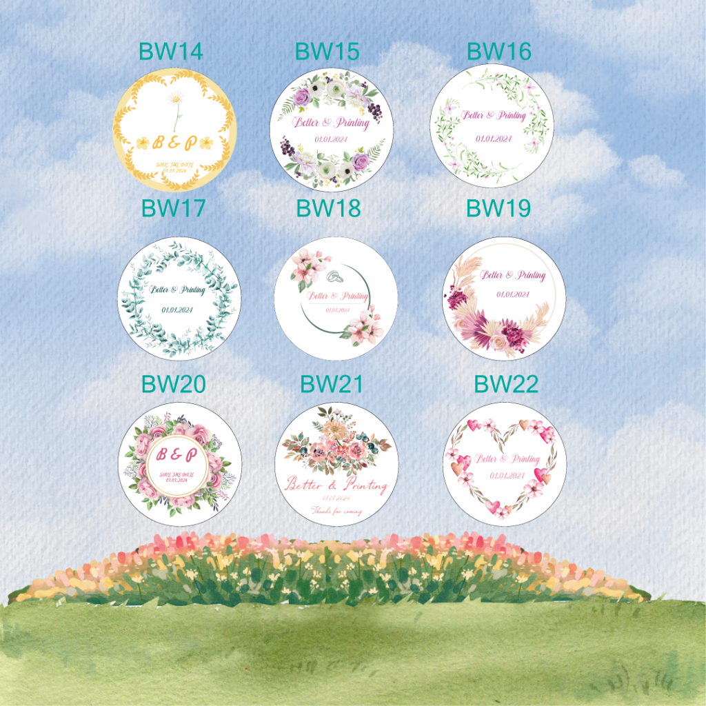 V.2 Wedding Sticker Gift Modify Free Name And Date!!Cheapest!!Die Cut