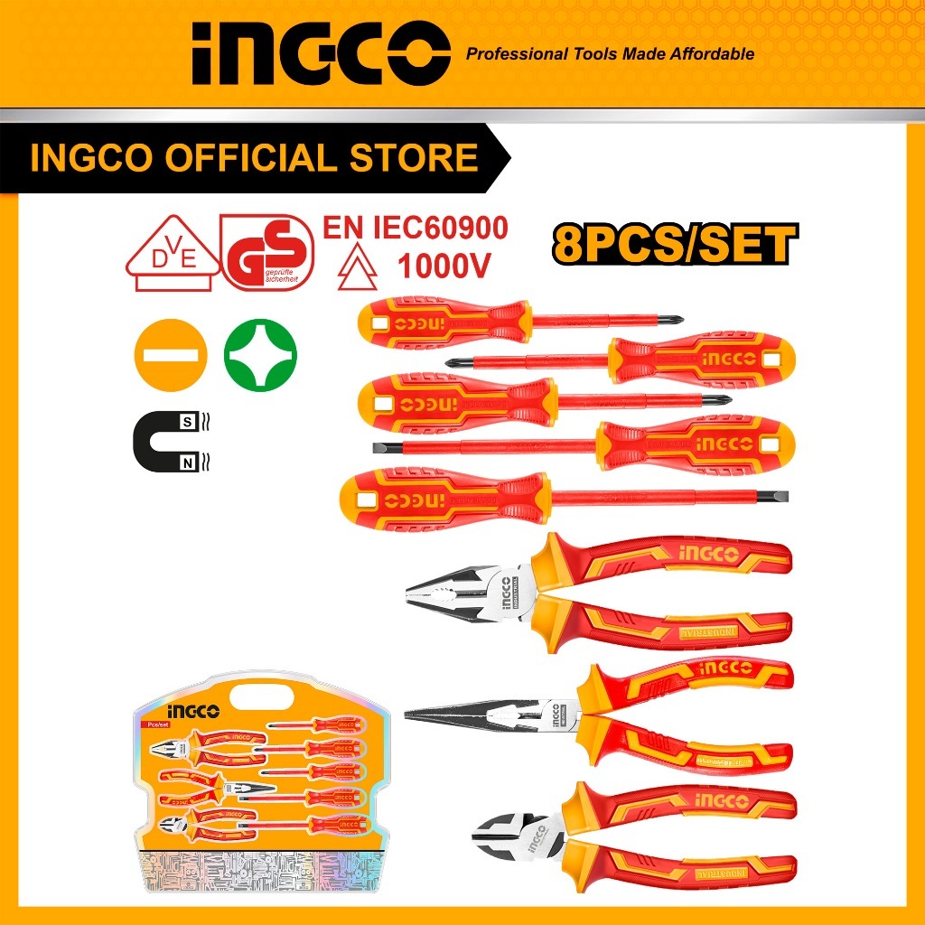 INGCO Combo Set 8-Piece Electrical Insulation Tool HKIST3081 | Shopee ...