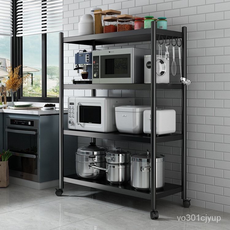 Shelves Kitchen Wheels Microwave Storage Cabinets Food Racks Trays ...