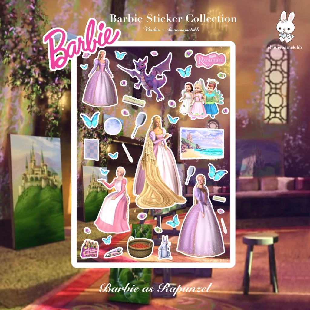 Barbie Sticker Collection Barbie As Rapunzel Shopee Singapore