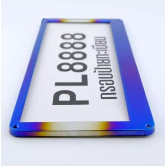 Real Titanium License Plate Frame 1 Standard Size For All Cars Color (1