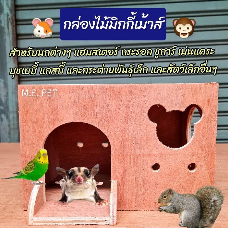 Wooden Box Mickey Mouse House! Perch And Cage Hook For Birds Squirrels ...
