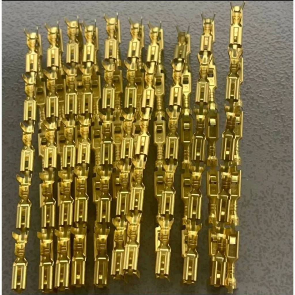 Genuine Brass Plug Fishtail Car Wiring Connector Small Flat Male-Female ...