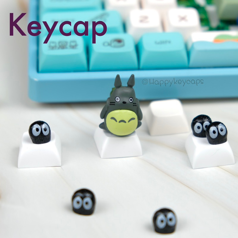 Totoro Cartoon Keycaps Come With A Cute Dust Cover Mechanical Custom