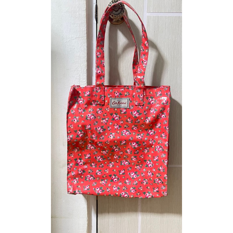 11.11 USED Orange Red Document Bag Cath Kidston Small Floral