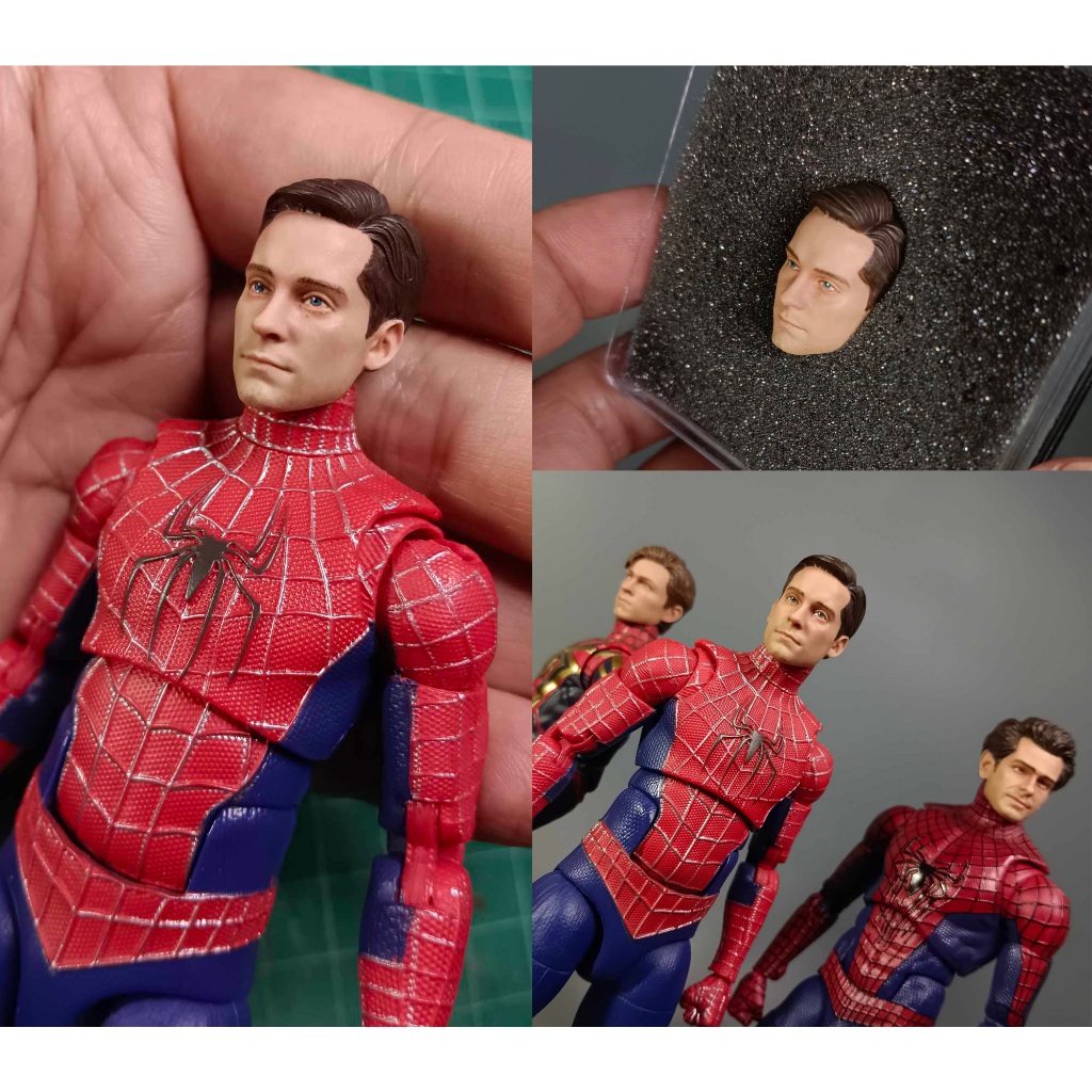 SpiderMan 1/12 Head Sculpt Andrew Tobey Maguire for ML Mafex SHF Shopee Singapore
