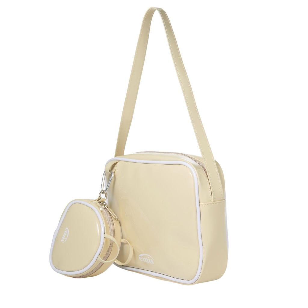 ☆人気☆【EMIS】☆ENAMEL SHOULDER BAG WITH COIN PURSE SE.T☆ 이미스 에나멜 숄더백 코인 퍼스 세트 블랙 | Emis | KREAM