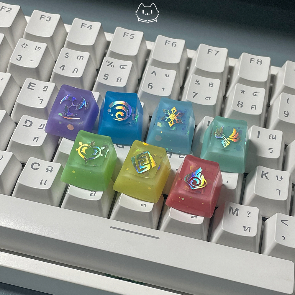 Keycaps Genuine Shin Holo Resin (Visions Genshin Impact Keycaps ...